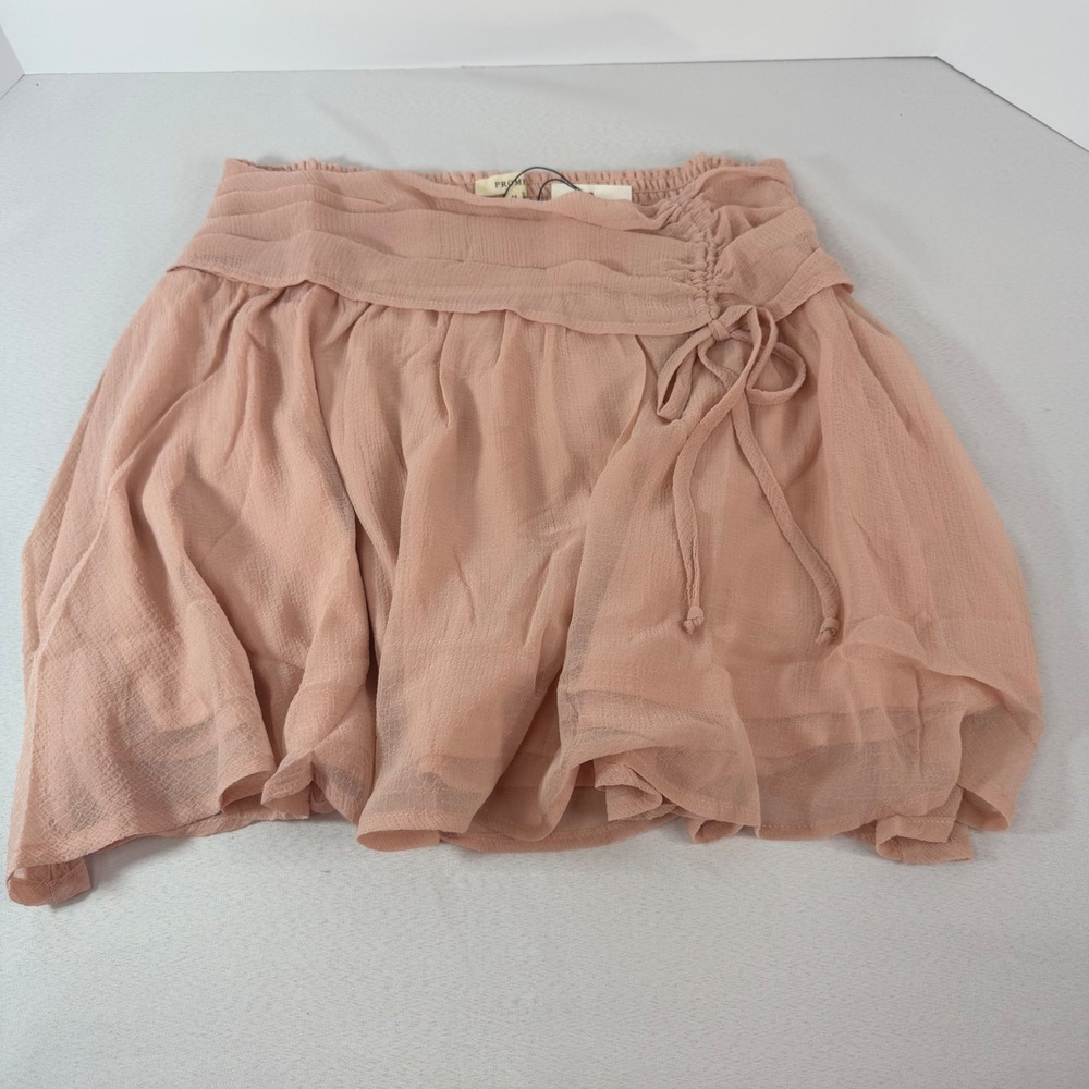Promesa Dusty Rose Chiffon Smocked Mini Skirt Womens Medium Fairycore Coquette